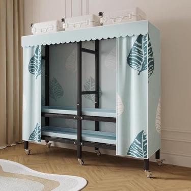 Imagem de Organizadores De Armário Suspenso Prateleiras De Armazenamento Organização Com Rodas Guarda-roupa De Tecido Fácil De Instalar Guarda-roupa Portátil Dobrável, Chrome, 170cm