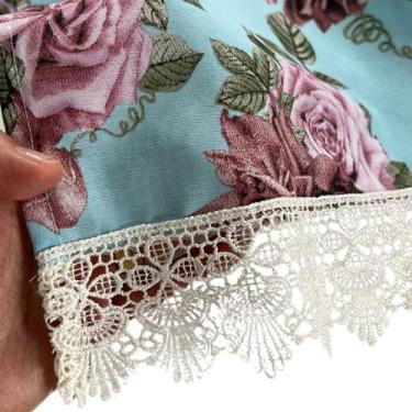 Imagem de Caminho de mesa 2 metros floral azul - Recanto da Costura