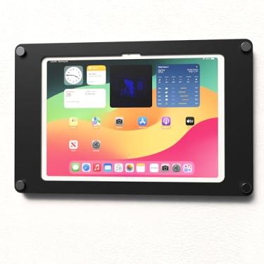 Imagem de TABcare Suporte de parede acrílico flutuante sem moldura com suporte de metal para iPad Tablet (preto, iPad 10/11)
