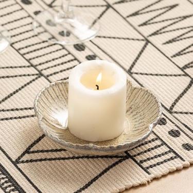 Imagem de Suporte de vela de pilar de cerâmica, bandeja de vela para incenso, suporte Palo Santo, suporte de vela tealight, suporte de vela para exibição de decoração de casa, festas de casamento de Natal de