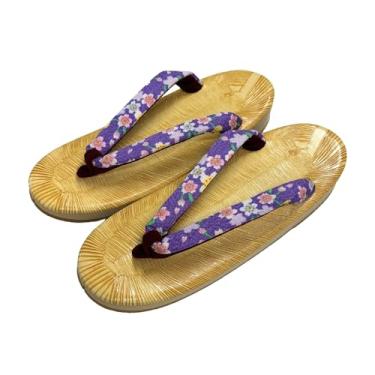 Imagem de momoten ] Zori japonês, sandálias japonesas tradicionais, sandálias com sola de couro, calçados, estilo dobrável de vinil, para mulheres, para uso diário festivo, "Yellow Tatami, Cherry Blossoms