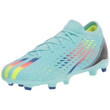 Imagem de adidas Tênis de futebol unissex adulto X Speedportal.3 Firm Ground, Azul (aqua) transparente/vermelho solar/azul (power, 8.5 Women/8.5 Men
