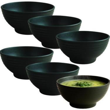 Imagem de Jogo 6 Bowls Tigela Cumbuca Porcelana 500ml Sopas E Caldos - STORE SHA