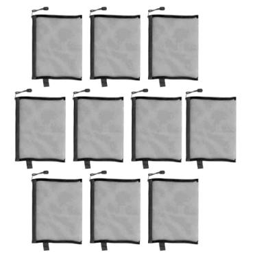 Imagem de LiebeWH 10pcs Mesh Zipper Bolsa Bolsa A5 Organizador de Documentos Pastas de Arquivo à Prova de água para o Armazenamento de Suprimentos de Viagens Escolares de Escritório (Preto)