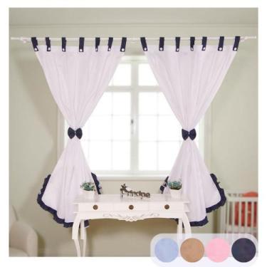 Imagem de Cortina 04 Peças Quarto de Bebê Menina Menino Simples Decoração Amarri