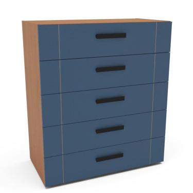 Imagem de Cômoda Lisboa 5 Gavetas Freijó e Azul