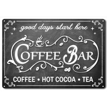 Imagem de Bsjuny Placa Vintage Para Cafeteria - Acessórios Chocolate Quente E Chá 8 X 12" De Metal
