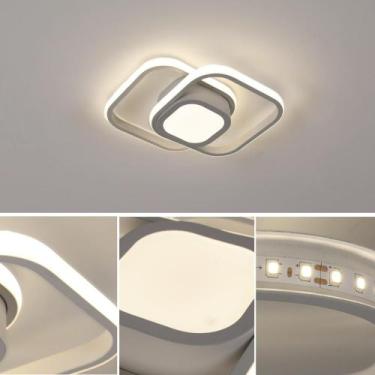 Imagem de Luminária Plafon LED Sobrepor Estrutura Metal Tons de Luz Amarela ou B