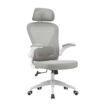 Imagem de Cadeira de Escritório Presidente Giratória Dávila Cinza - Mobly