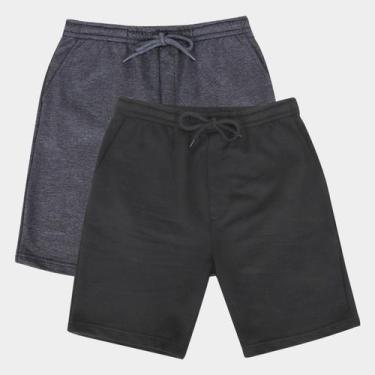 Imagem de Kit Bermuda Hering Peças Masculino, Preto, Branco, G