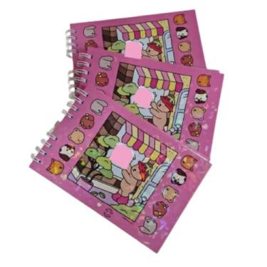 Imagem de Livro De Colorir Ursinho Rosa Capa Dura Desenhos 50 Páginas A5 Pintar 