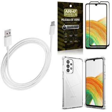 Imagem de Capinha Samsung A33 5G + Cabo Usb Tipo C 2M + Película 3D