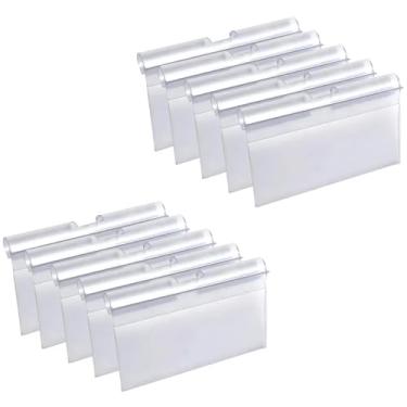 Imagem de Kit 10 Porta Etiqueta Expositor De Gôndola Geladeira Mercado Lojas 7,5x4,5cm