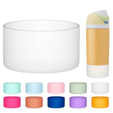 Imagem de Diumepo Bota de silicone para garrafa de água Owala 14/473 g, capa protetora antiderrapante para copo Owala de 340 g, livre de BPA (translúcido)