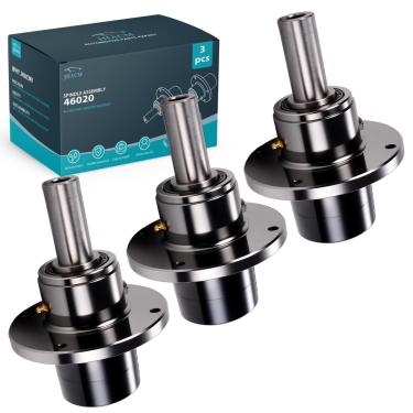 Imagem de Pacote com 3 eixos de cortador compatíveis com SCAG 46020 461663 46400 46631, Ferris 1530301 – Serve para decks de 122 cm 132 cm 154,9 cm – Ferro fundido resistente com acessórios Zerk