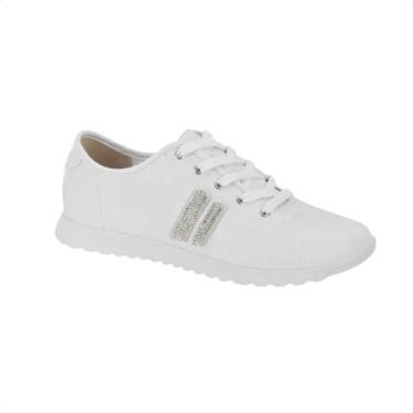 Imagem de Tênis Moda Feminino Casual Moleca Branco, Napa sardenha branco, 36