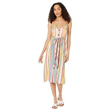 Imagem de Hurley Vestido feminino Sara Midi Vestido casual, listras romanas, M