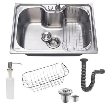 Imagem de Kit Cuba Cozinha Gourmet 50x40cm Aço Inox 304 Com Acessórios - Stillus