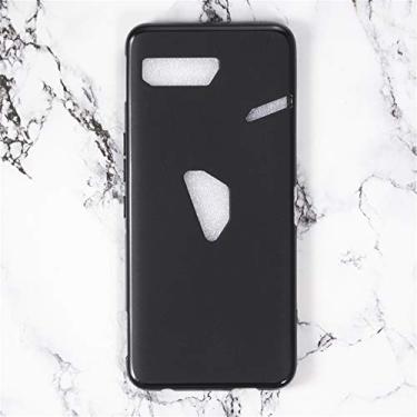 Imagem de Capa para Asus Rog Phone 2 ZS660KL, resistente a arranhões, capa traseira de TPU macia à prova de choque, borracha de gel de silicone, anti-impressões digitais, capa protetora de corpo inteiro para Asus Rog Phone 2 ZS660KL (preto)