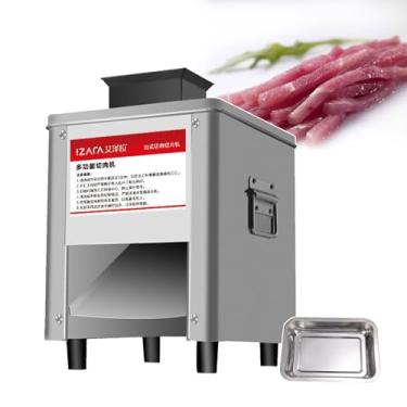 Imagem de CHONGHAN Cortador De Alimentos De AçO InoxidáVel De 850 W Para Restaurante, MáQuina AutomáTica De Corte De Vegetais, 140 Kg/H, LâMina De 5 Mm A 20 Mm, Para Fatiador De Cordeiro, PãO E Presunto