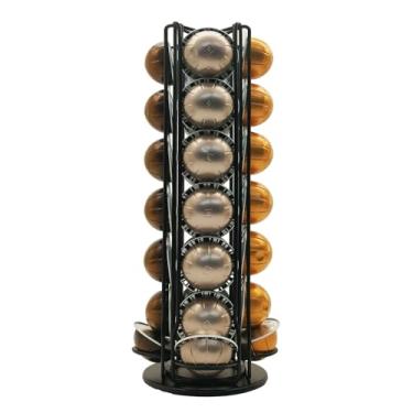 Imagem de Miuly Suporte para cápsulas de café para nespresso vertuoline, suporte para cápsulas de café rotativo para 28 cápsulas nespresso vertuo, preto