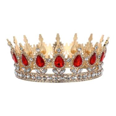 Imagem de Toyvian 1 peça de strass coroa rainha: coroas e tiaras de casamento para mulheres, acessórios de cabelo de festa à fantasia, tiaras de noiva de cristal de aniversário de princesa para mulheres