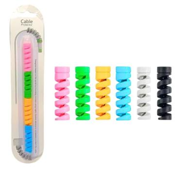 Imagem de "kit 4/8 / 12/16 Protetor de Cabo em Silicone Espiral para Fio Celular Carregador USB, protetor para Apple iPhone, iPod, iPad, MacBook, tablet,Smartphone, iWatch Android. (8 Unidades)