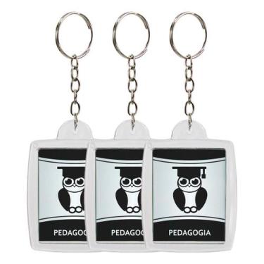 Imagem de Kit De 10 Chaveiros Acrílicos 3x4cm Para Festas Formaturas Pedagogia -