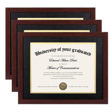 Imagem de Diploma Frame upsimple 11x14 com vidro de alta definição, pacote com 3