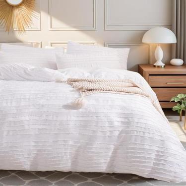 Imagem de Conjunto de capa de edredon NEXHOME PRO Twin White Microfiber, 2 peças