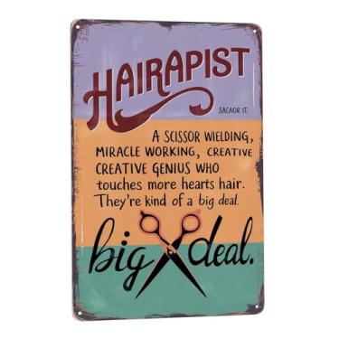 Imagem de Cabeleireiro cabeleireiro barbearia (1) placas de lata retrô citações inspiradoras arte de parede decorativa rústica presentes exclusivos 20 x 30 cm