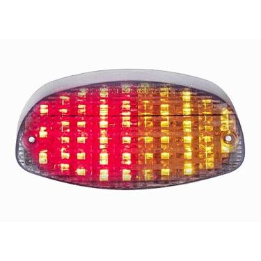 Imagem de Lente fumê luzes traseiras de LED para motocicleta, luz traseira de freio com indicadores de luz de seta integrados para Yamaha 98-07 YZF600R, 99-07 Vstar 650/1100 (personalizado)