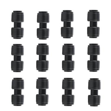 Imagem de Madavoon Pacote com 12 acessórios de acoplamento de irrigação por gotejamento de 1/10.2 cm para tubos de irrigação de 1/10.2 cm, encaixe sem vazamento para sistema de irrigação por gotejamento