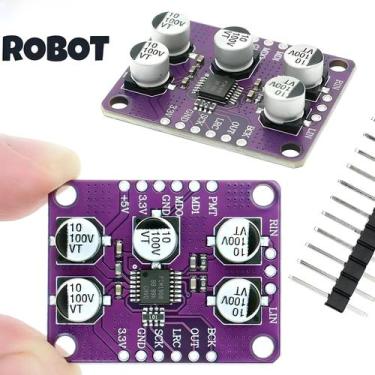 Imagem de Placa De Áudio ADC Estéreo 24bit PCM1808 Com Amplificador, Módulo Deco