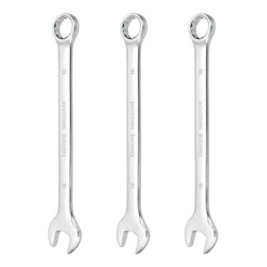 Imagem de HARFINGTON 3 peças chave de combinação 18 mm caixa métrica de 12 pontos e chave inglesa de extremidade dupla CR-V de extremidade aberta para reparo de máquinas de móveis de tubos automotivos, faça