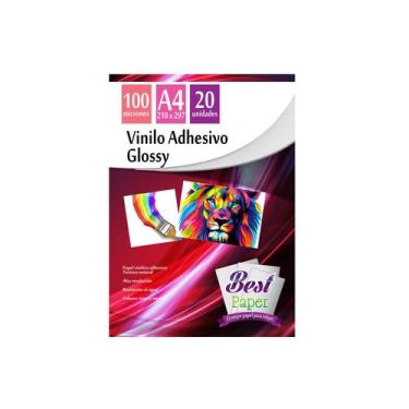 Imagem de Papel fotográfico adesivo de vinil A4 20 folhas 128g - Lightbek Offici
