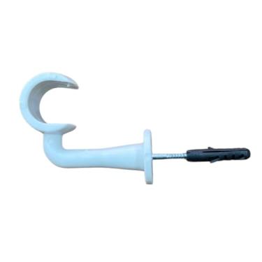 Imagem de Kit De Suporte Teto Pvc Varão Simples 28mm Par Com Ponteira Inclusa (Branco)