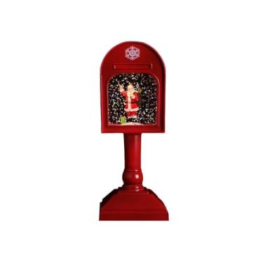 Imagem de IEUDNS Globo de Neve de Natal Lanterna com Glitter Lanterna de Água 8x7x20cm Presentes Enfeite Decoração de Natal para Cafeteria Prateleira Quarto, Papai Noel