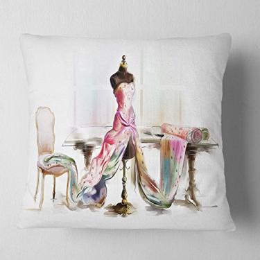 Imagem de Design de manequim de mesa vestido abstrato sala de estar, sofá, almofada de alta qualidade + capa de almofada impressa em ambos os lados 66 cm x 66 cm