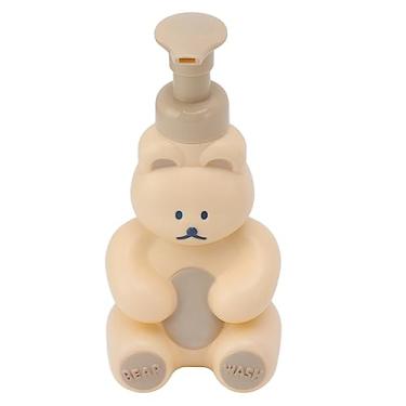 Imagem de aqxreight Garrafa de Bomba Em Forma de Urso para Xampu Líquido e Condicionador Com Dispensador (Creme pequeno branco)