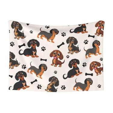 Imagem de Cobertor Dachshund para cães – Cobertores de cachorro 58 x 40 cm Cobertor para sofá cama