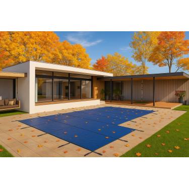 Imagem de Capa de piscina WaterWarden Safety Inground para piscinas, serve em malha azul de 40,6 cm x 81,3 cm, fácil instalação, costurada em triplo para máxima resistência, inclui todas as ferragens necessárias