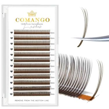 Imagem de CoMango Marrom 5D Flora Spikes Cílios Spikes Extensões de Cílios Flor Wispy Cílios C/D Culry Individual Pré-Feito Fãs 5D Picos Volume Cílios Visual Natural (Marrom 0,07-C-13mm)