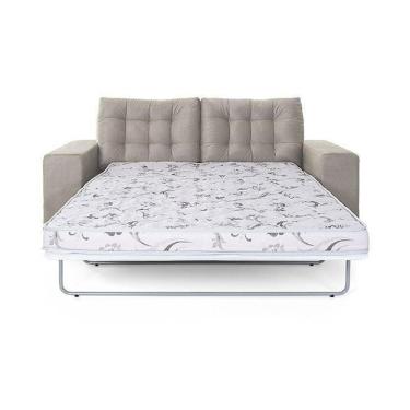 Imagem de Sofá-Cama 3 Lugares Herval Salinas Camurça Cinza, 200 cm