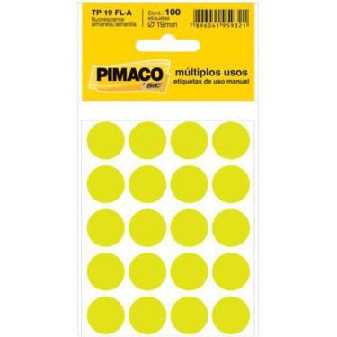 Imagem de Etiqueta Adesiva Tp19 Amarelo Fluorescente Pimaco