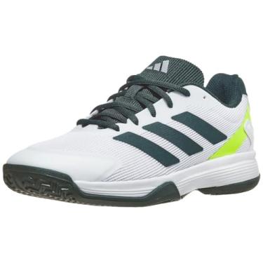 Imagem de adidas Tênis infantil unissex Ubersonic, Azul-petróleo/prata metálico/limão lúcido, 15