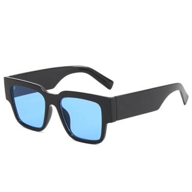 Imagem de Óculos de sol com proteção UV400 para homens e mulheres | Óculos de sol grandes com pernas largas e cor de chocolate | Para dirigir e praticar esportes ao ar livre, preto e azul