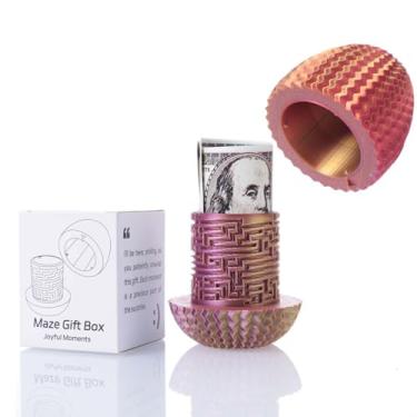 Imagem de Caixa de presente de labirinto em forma de ovo - Caixa de dinheiro para presentes em dinheiro, caixa de quebra-cabeça para meninos e meninas, caixa de presente de Páscoa com compartimentos ocultos
