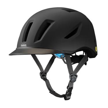 Imagem de Troxel Terrain MIPS Capacete de equitação refrescante, perfil baixo, design microajustável, equipamento de equitação, pequeno (6-1/2-6-7/8), preto Duratec