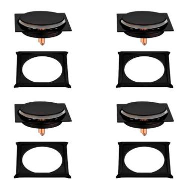 Imagem de Kit C/4 Ralo e Porta Grelha Inox Piso Click 15x15 Cm Preto - MONTELAR,